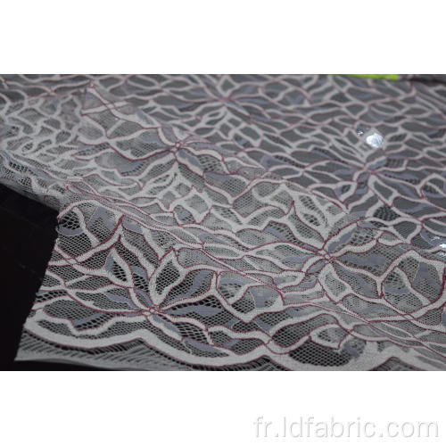 Tissu de dentelle de cordon en nylon coton polyester